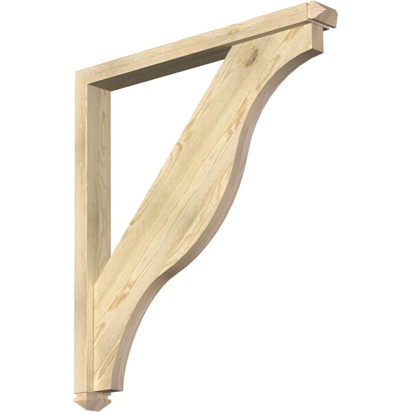 Ekena Millwork Funston Arts and Crafts Rough Sawn Bracket w/ Offset Brace, Douglas Fir, 4"W x 36"D x 40"H BKT0402X36X40FST03RDF - main